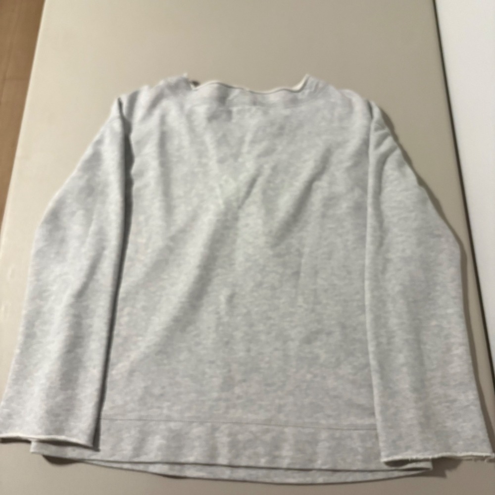 Sanctuary Grey Lace Up Sweatshirt Lace Up V Neck Relaxed Casual Top Large Comfy - Picture 2 of 11